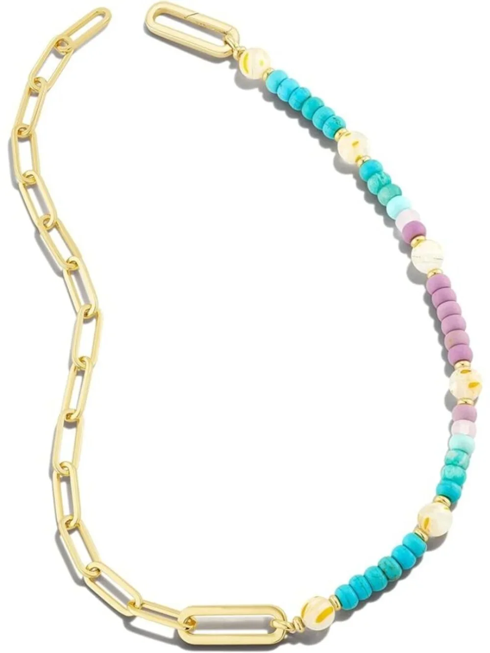 KENDRA SCOTT ASHTON HALF CHAIN/BEADED NECKLACE TURQUOISE/PURPLE